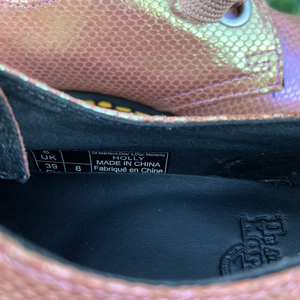 Pink Iridescent Platform Dr. Martens Oxford Loafers - Picture 16 of 17
